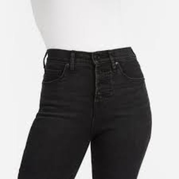 Everlane Black Button Fly The High Rise Skinny Jean Size 26 Regular - Picture 1 of 13